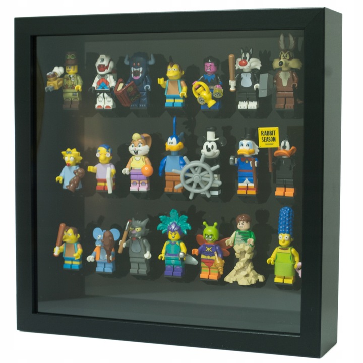 Placa expunere pentru 21 minifigurine LEGO, dimensiuni 25x25x0.03cm
