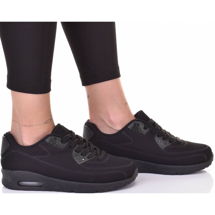 Дамски маратонки Martinus, спортни, черни, екокожа