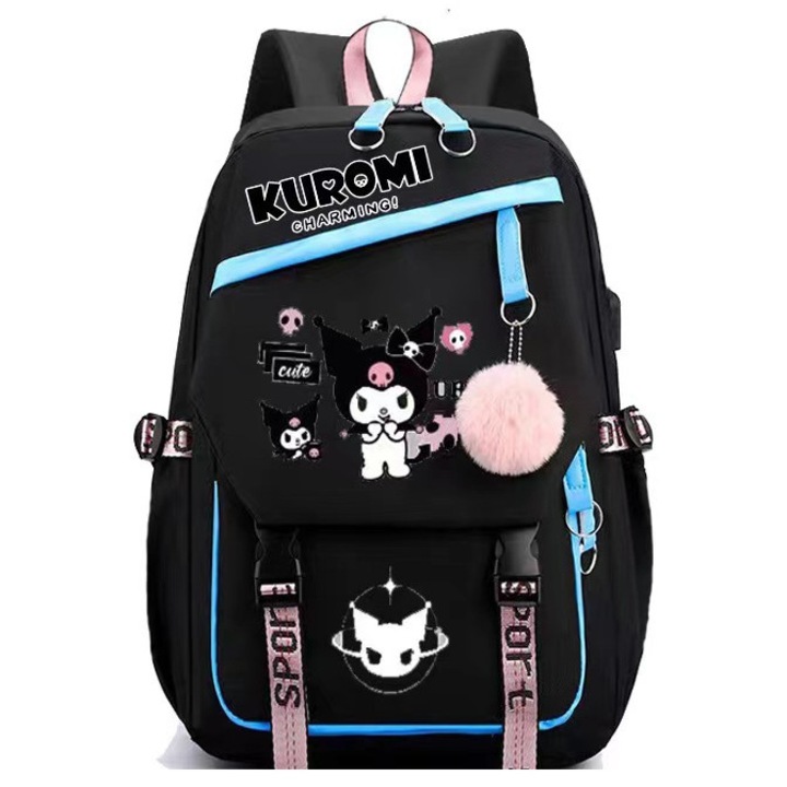 Rucsac pentru elevi, capacitate mare, negru, 47x30x19cm, Bag-12