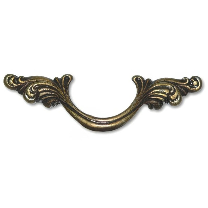 Дръжка за мебели в рустик стил, цинкова сплав, антично месингово покритие, 110 мм, монтаж M4