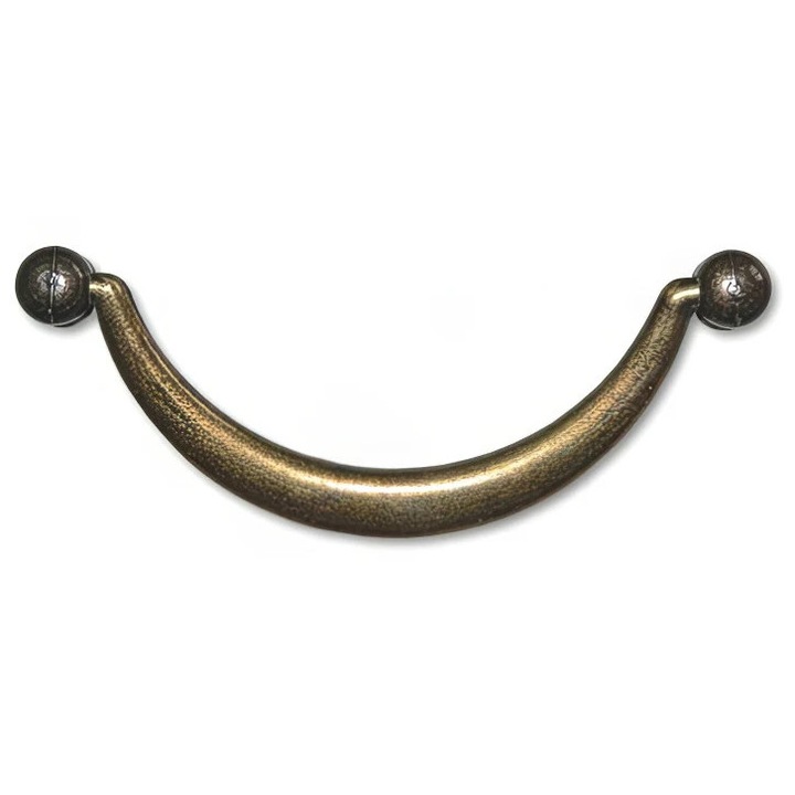 Дръжка за мебели рустик, цинк, античен месинг, 107x38 мм, дръжка 96 мм