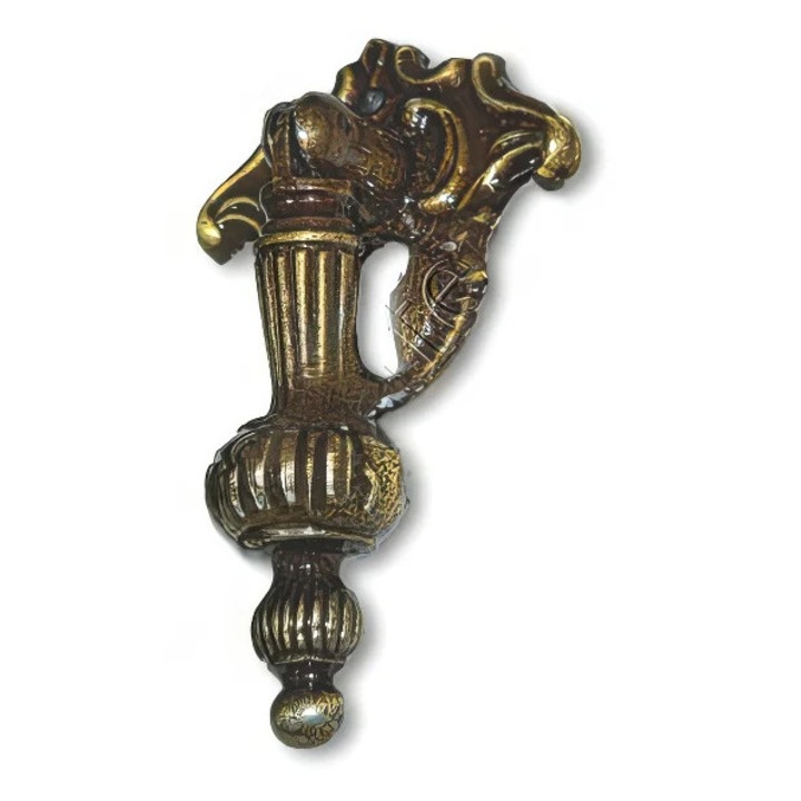 Maner rustic mobilier zinc antic brass 65x38 mm pentru sertare