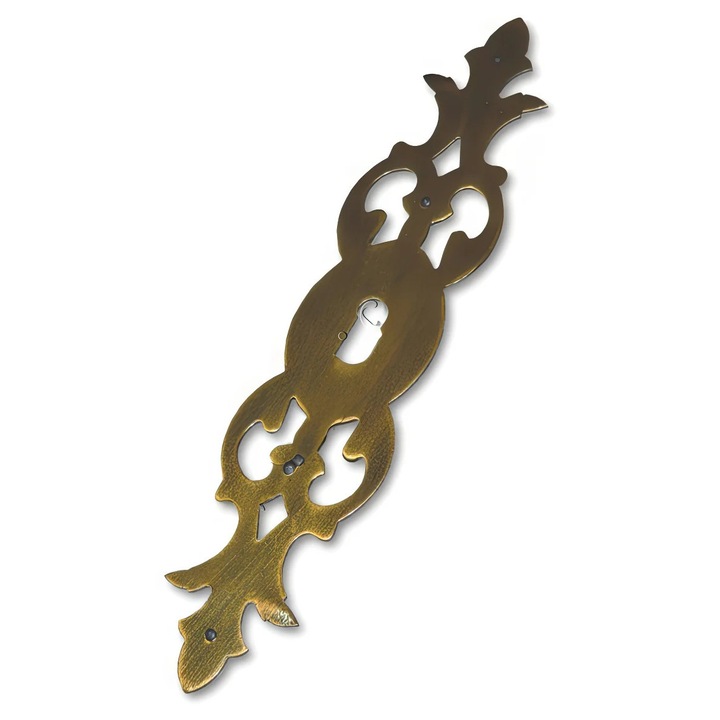 Декоративна стоманена плоча 220 мм антично месингово покритие за ключ или мебелна дръжка