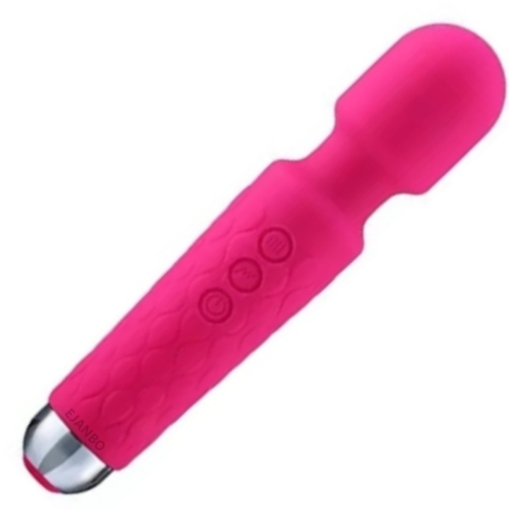 Aparat de masaj EJANBO, 8 niveluri de intensitate, waterproof, USB, 205cm, fuchsia