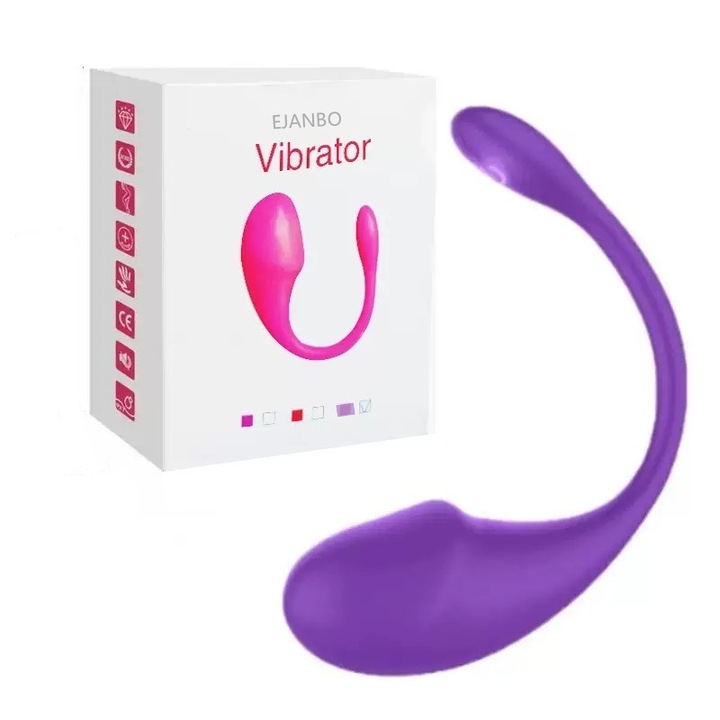 Vibrator EJANBO, pentru stimulare G-Spot si clitoridiana, 9 moduri de vibratie, ergonomic, waterproof