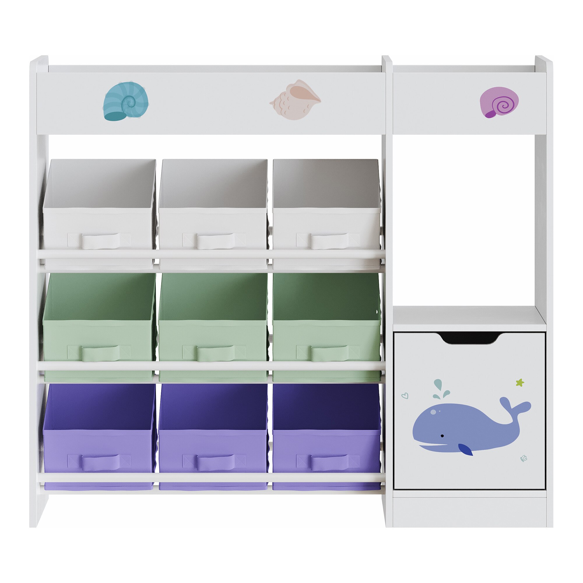 Organizator camere copii, IKEA TROFAST 99x44x56 cm, alb verde