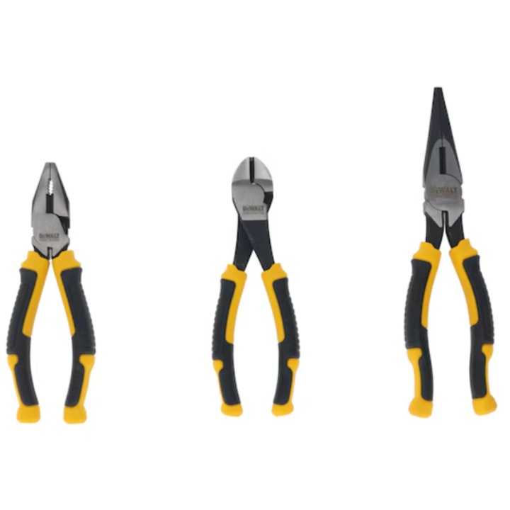 Set profesional de 3 clesti DeWalt, CrV, lungime 200mm, 160mm, culoare negru