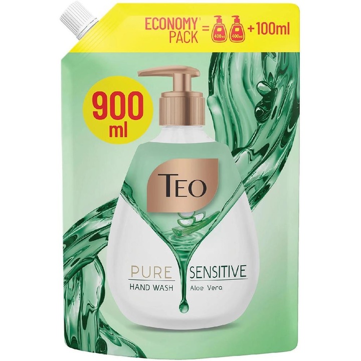 Set 4 x Rezerva Sapun Lichid Teo Pure Sensitive, 900 ml
