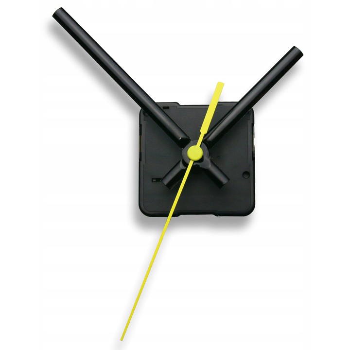 Mecanism ceasornic, set 3 piese, negru/galben, 9,5 mm, 56x56 mm