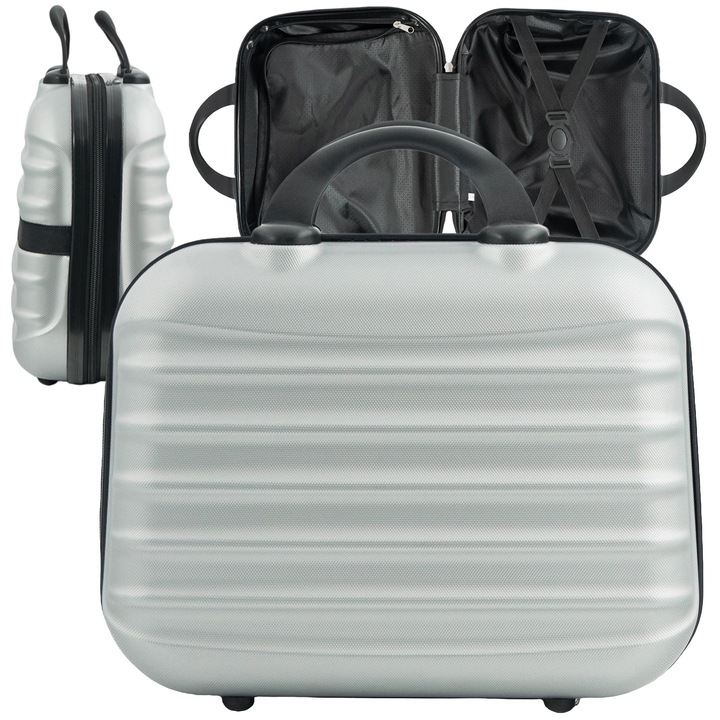 Geanta de calatorie, valiza de avion, bagaj de mana, geanta mica de 11l, geanta cosmetica gri