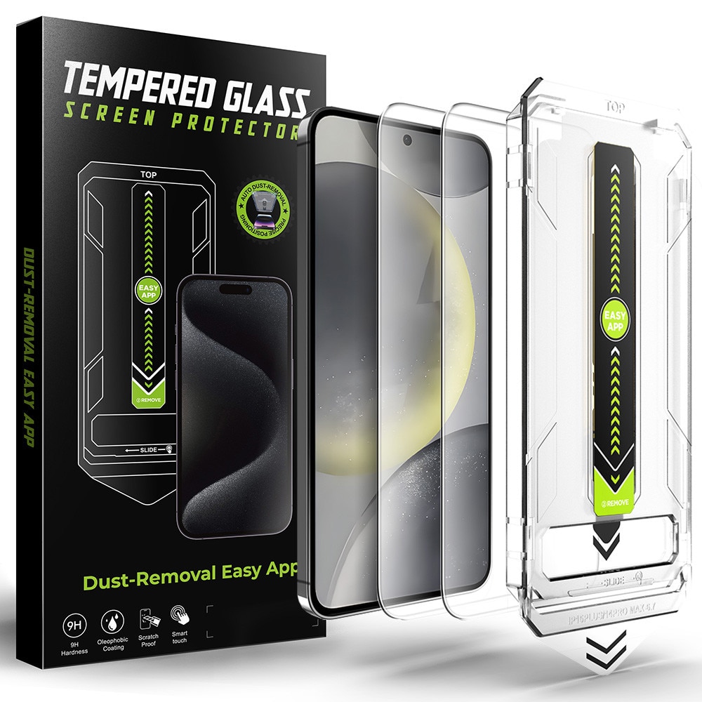 Folie pentru Samsung Galaxy S25 / Galaxy S24 (set 2) - Techsuit TitanGlass CrystalHD [Fingerprint Unlock Compatible] - Clear