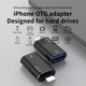 Adaptor OTG Premium, USB / USB-C la Lightning, Transfer Rapid de Date, Plug & Play, Aliaj de Aluminiu, Negru