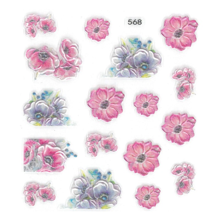 5D körömdíszítő készlet, Allepaznokcie, virágok, többszínű, 5x10cm