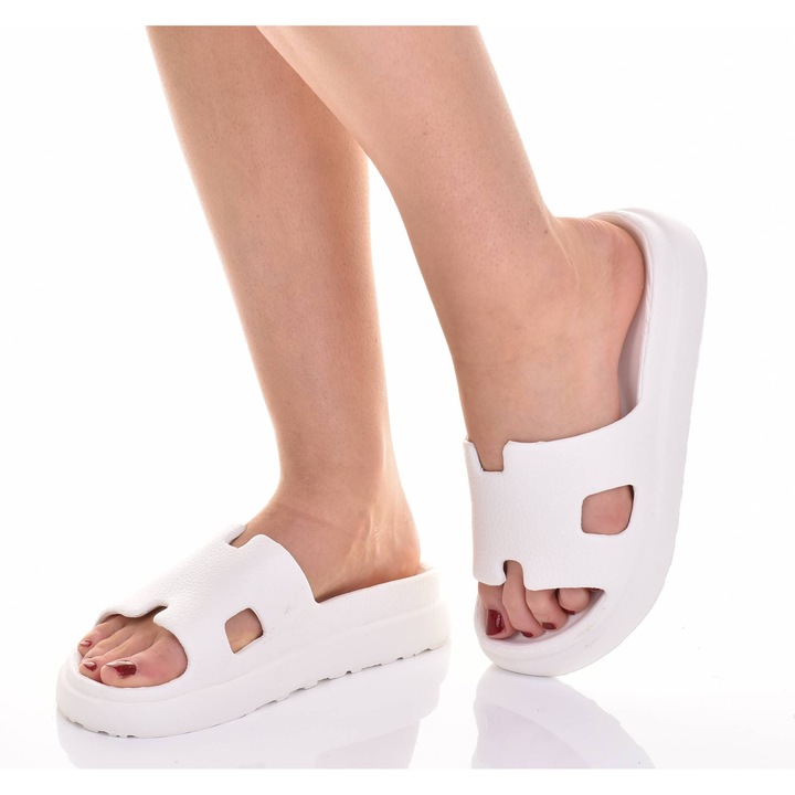 Slapi dama Martinus, platforma spuma, sintetic, albi