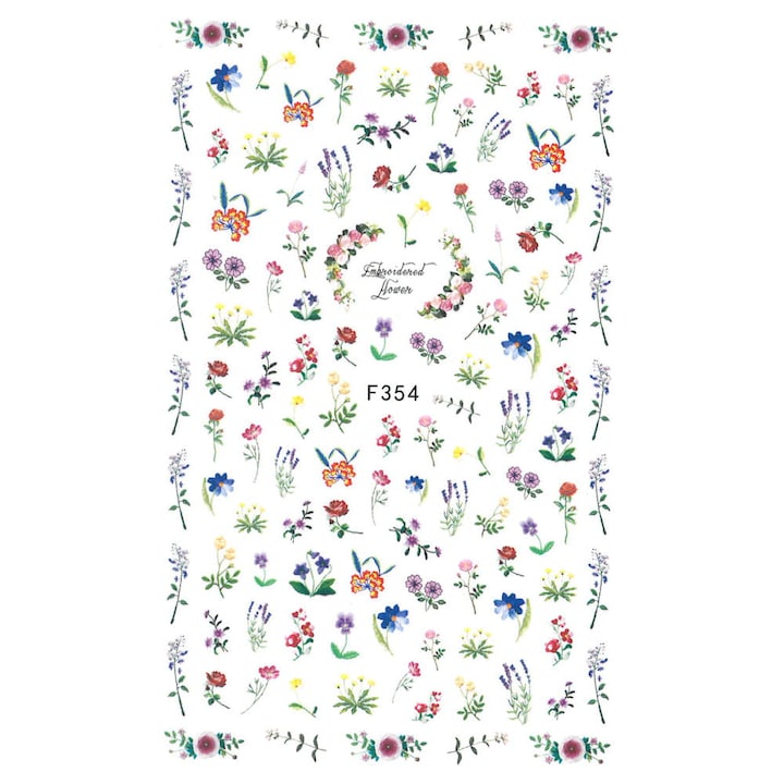 Körömdíszítő készlet, Allepaznokcie, virágok, 12x7.5cm