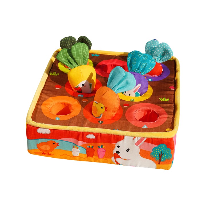 Jucării interactive pentru bebeluși, tragere ridichi, educație timpurie, multicolore, 26, 5x26, 5x8 cm