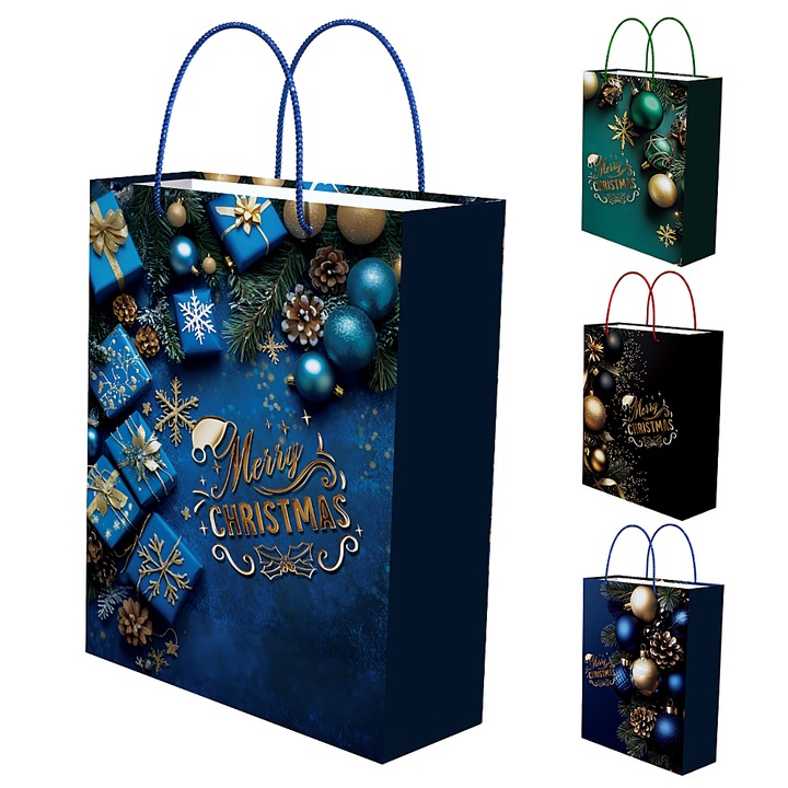 Set 4 pungi cadou EZGETOP, multicolor, 18x23x10cm