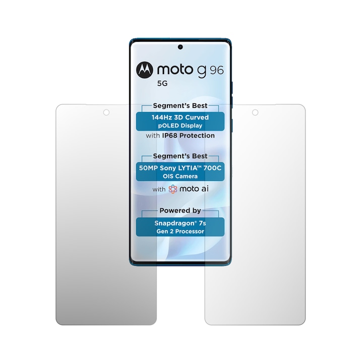Комплект от 2 протектора за екран iSkinz за Motorola Moto G96 - подходящи за калъфи, невидими Skinz HD, ултрапрозрачни силиконови протектори с пълно покритие, лепящи и гъвкави
