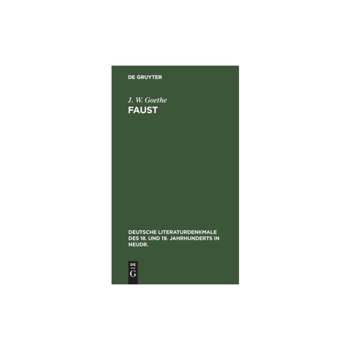 Faust Ein Fragment, J. W. Goethe