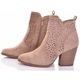 Botine dama Martinus, piele intoarsa, toc inalt, negru, design elegant