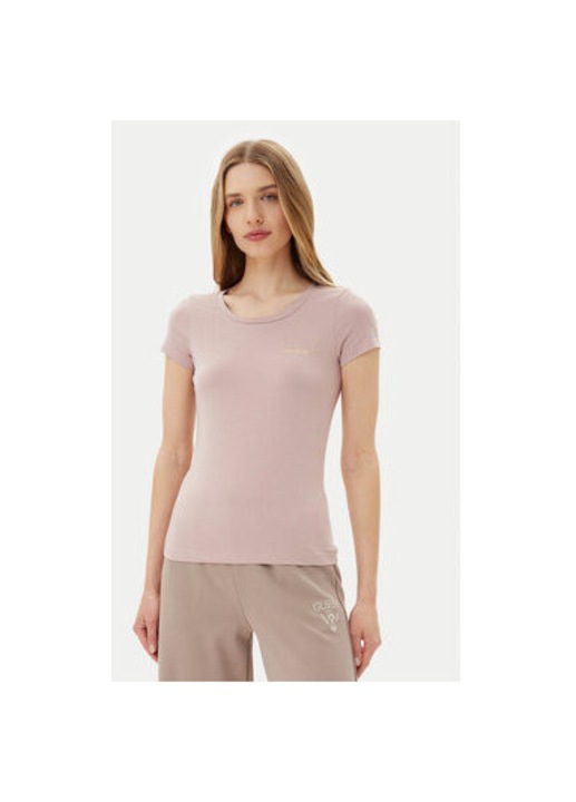 Noi polo Ea7 Emporio Armani, 8NTT65 TJDQZ, pamut/modal, rozsaszin, Rózsaszín