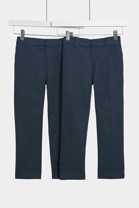 Marks & Spencer, Set de pantaloni uni - 2 perechi, Albastru inchis