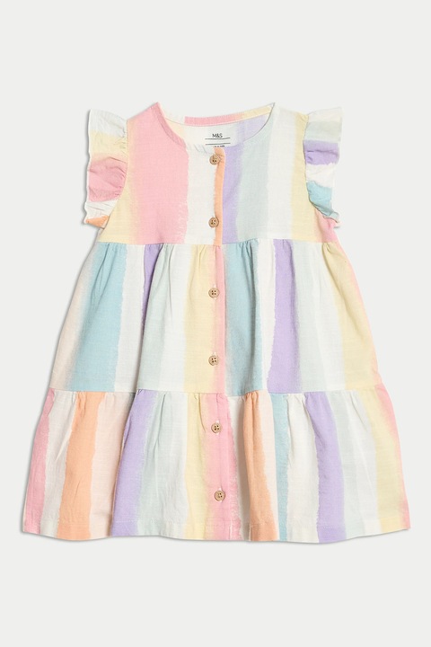 Marks & Spencer, Rochie stratificata cu nasturi, Multicolor