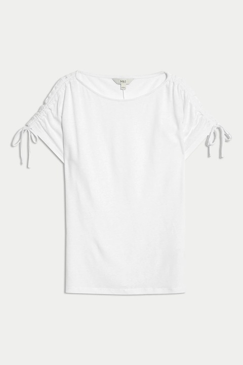 Marks & Spencer, Tricou din modal si in, Alb