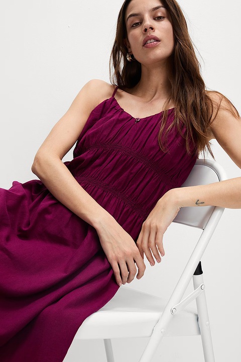 Marks & Spencer, Rochie din amestec de in, Violet tyrian