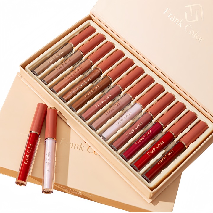 Set de 12 rujuri, Textura mata si lucioasa naturala, potrivita pentru orice ocazie si machiaj