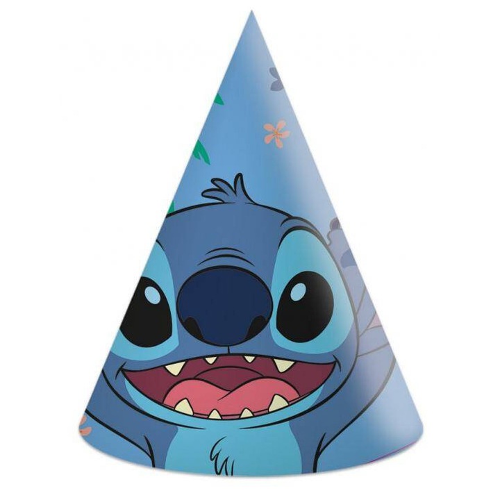 Disney Stitch & Angel papír sapkák, 6 darabos szett, többszínű