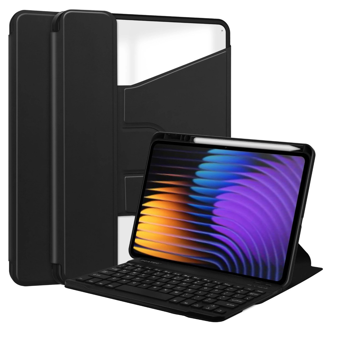 Husa cu Tastatura Wireless pentru Xiaomi Pad 7 / 7 Pro 11.2" – Neagra, Suport Integrat, Atasament Magnetic, Piele Ecologica + Plastic, Potrivire Perfecta