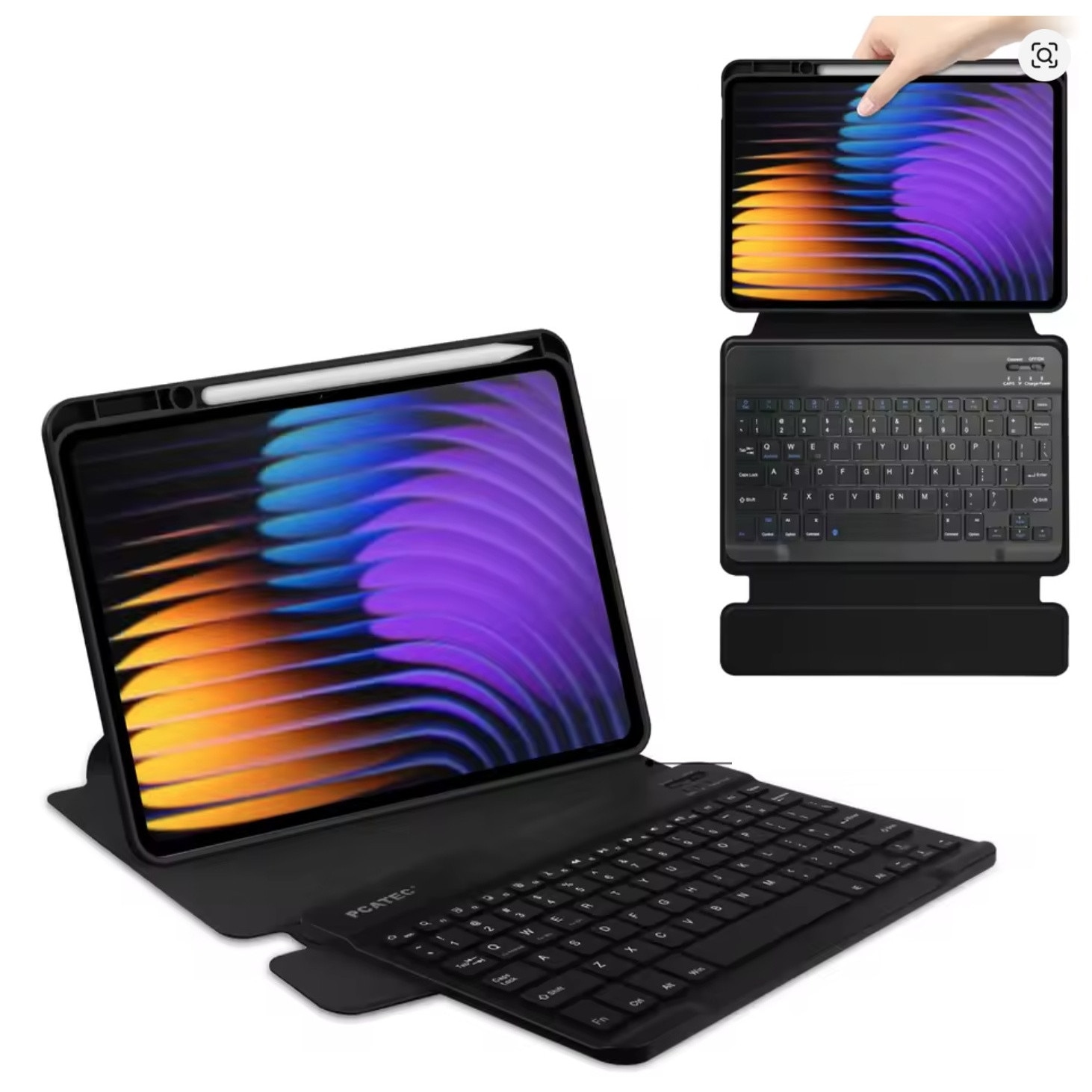 Husa cu Tastatura Wireless pentru Xiaomi Pad 7 / 7 Pro 11.2" – Neagra, Suport Integrat, Atasament Magnetic, Piele Ecologica + Plastic, Potrivire Perfecta
