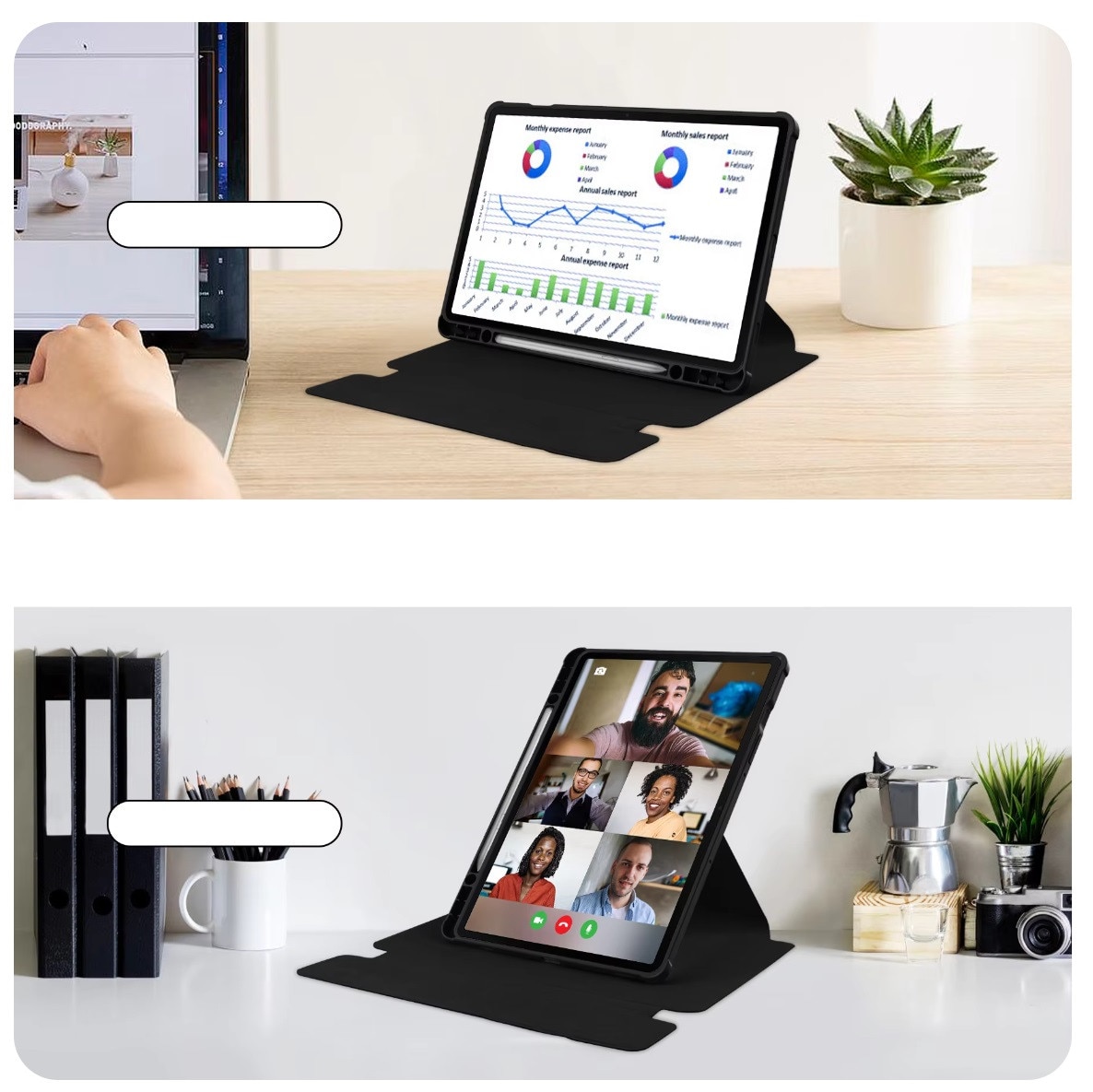 Husa cu tastatura wireless Samsung S9 FE 10.9” – suport, acces porturi, atasament magnetic, neagra, piele ecologica, set husa + tastatura, captuseala, potrivire perfecta