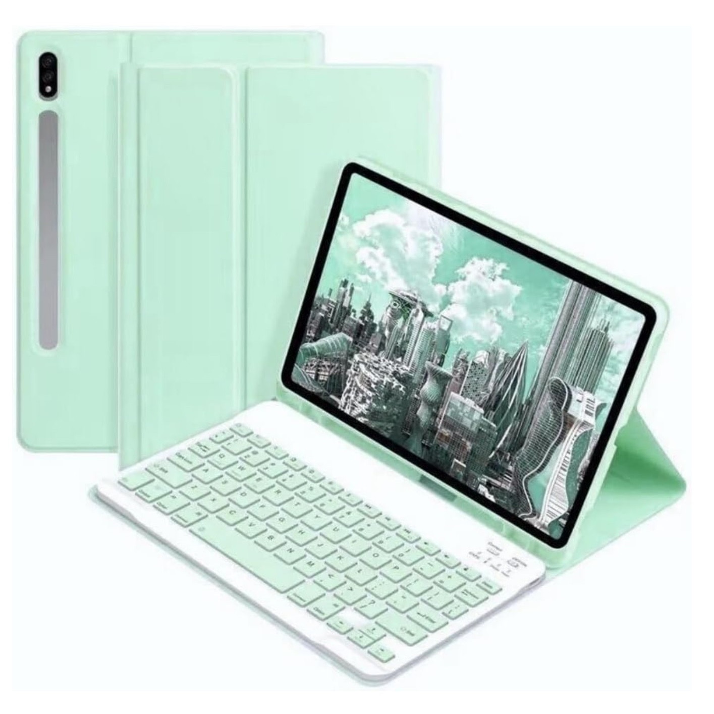 Keyboard Husa Pentru Samsung Galaxy Tab S9 Fe 10.9 Sm-X510 Sm-X516 Verde