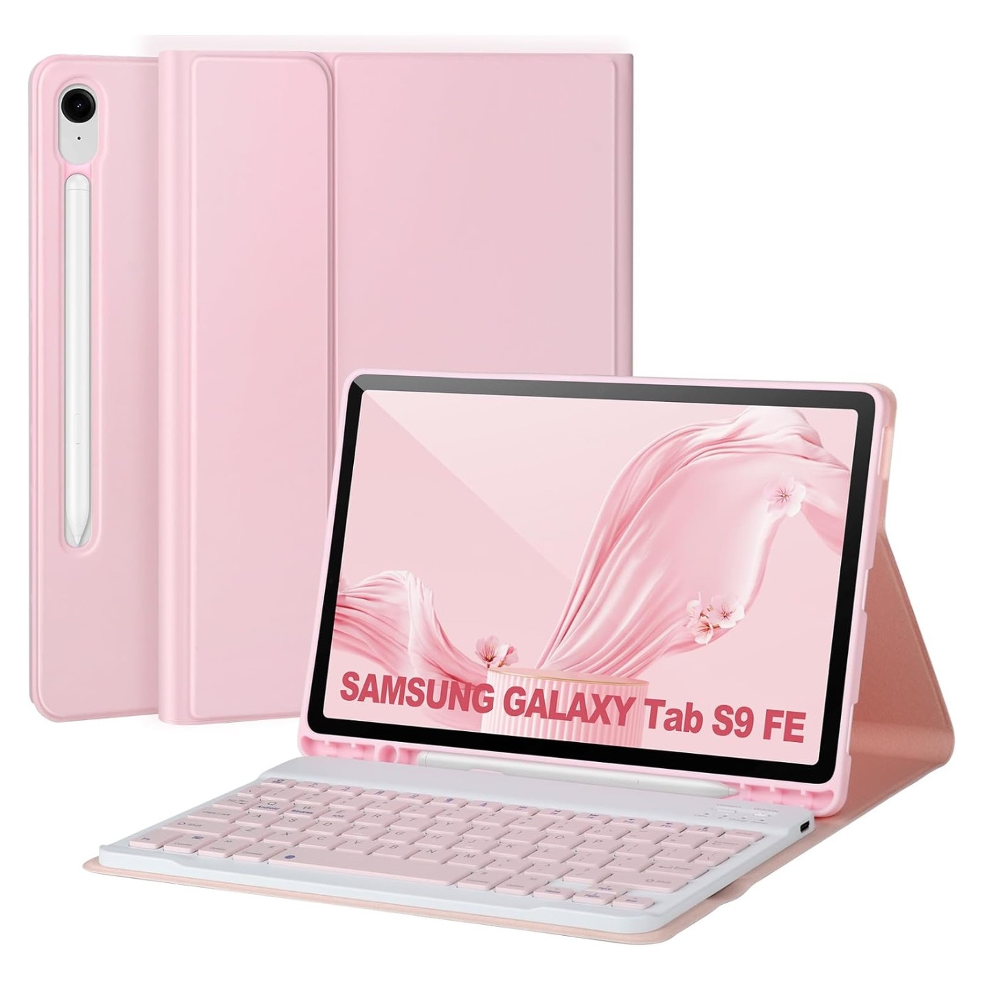 Keyboard Husa Pentru Samsung Galaxy Tab S9 Fe 10.9 Sm-X510 Sm-X516 Roz