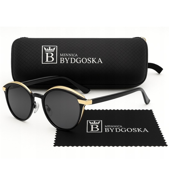 Ochelari de Soare Dama, Cat-Eye Elegante, Etui, Polarizati, UV400, set complet, Antireflex, Accesoriu Auto, Confort Ocular