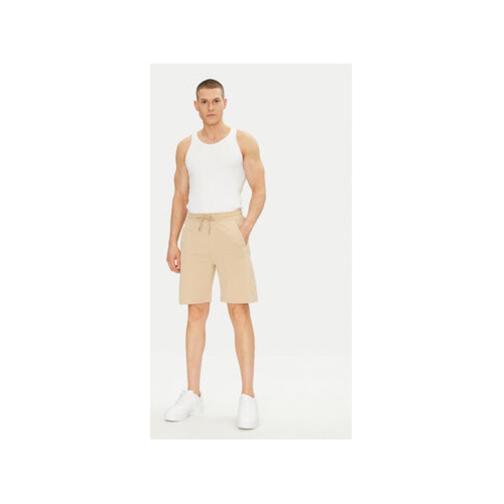 Pantaloni scurti sport barbati Karl Lagerfeld, 705071 552951, Bumbac organic, Bej, Bej
