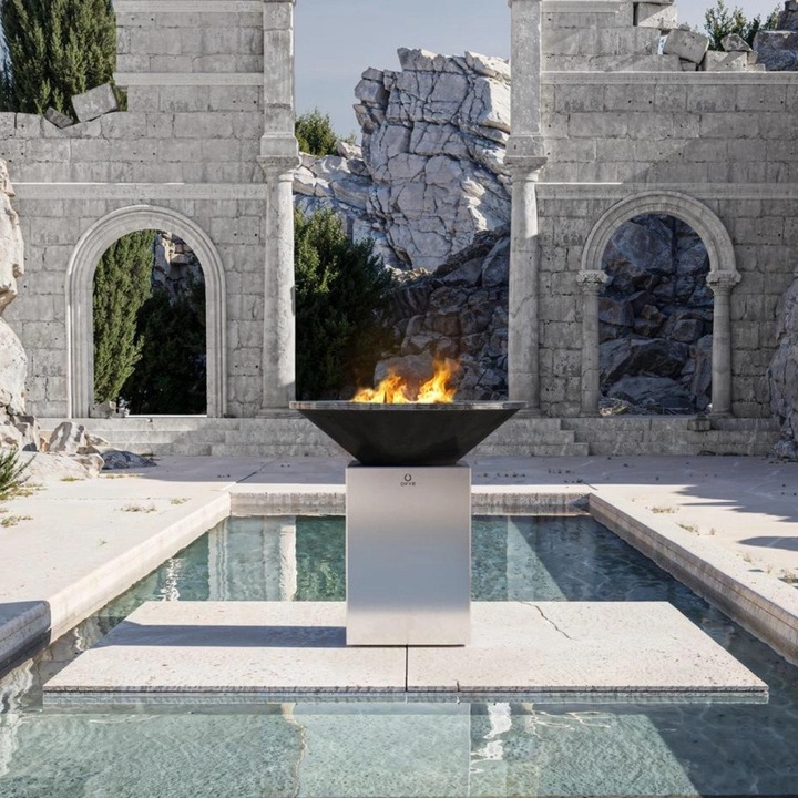 Gratar OFYR 100 Inox Periat cu vatra de gatit pe lemne - Editie aniversara