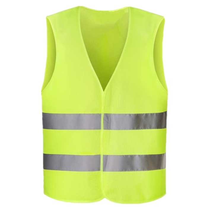 Унисекс полиестерна светлоотразителна жилетка със светлоотразителни ленти, видима денем и нощем, универсален размер