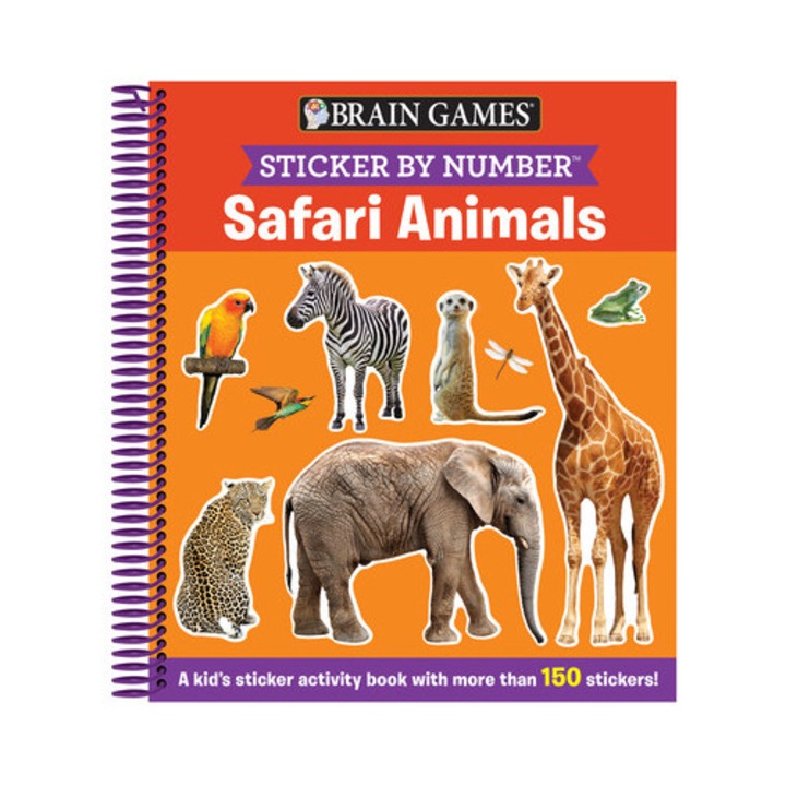 Brain Games - Sticker by Number Safari Animals A Kid's Sticker Activity Book with More Than 150 Stickers! [With Sticker s ], Publications International Ltd