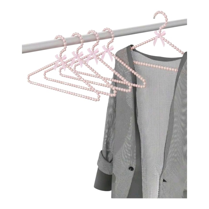 Set de 2 umerase, pentru haine, perle roz