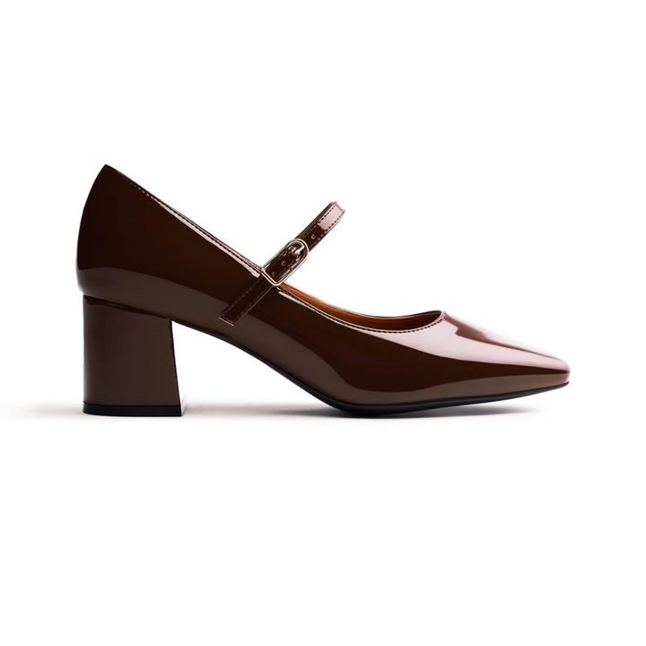 Gioseppo, Pantofi Mary-Jane cu aspect lacuit, Maro