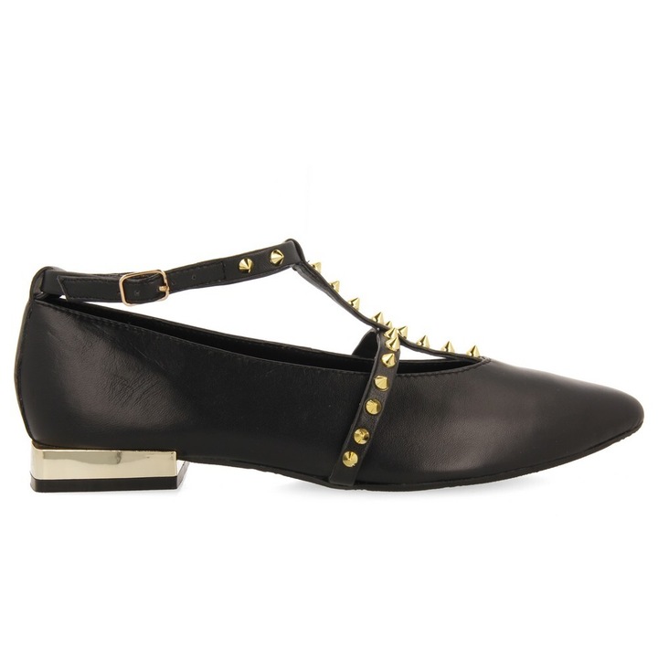 Gioseppo, Balerini de piele cu tinte Nyborg, Negru