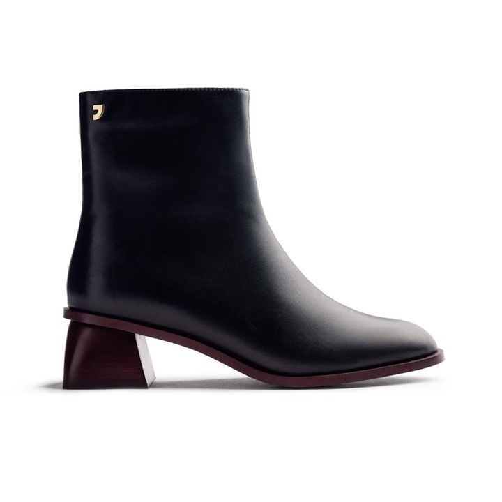 Gioseppo, Botine de piele cu fermoar Pierz, Negru