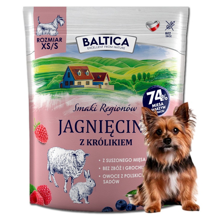 Храна за кучета Baltica, агнешко със заешко, XS/S, 1 кг, хипоалергенна, без зърнени култури