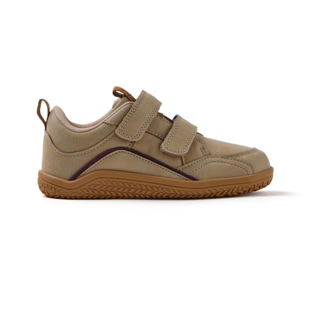 Gioseppo, Pantofi sport de piele ecologica cu talpa plata si velcro, Maro taupe, 34 EU