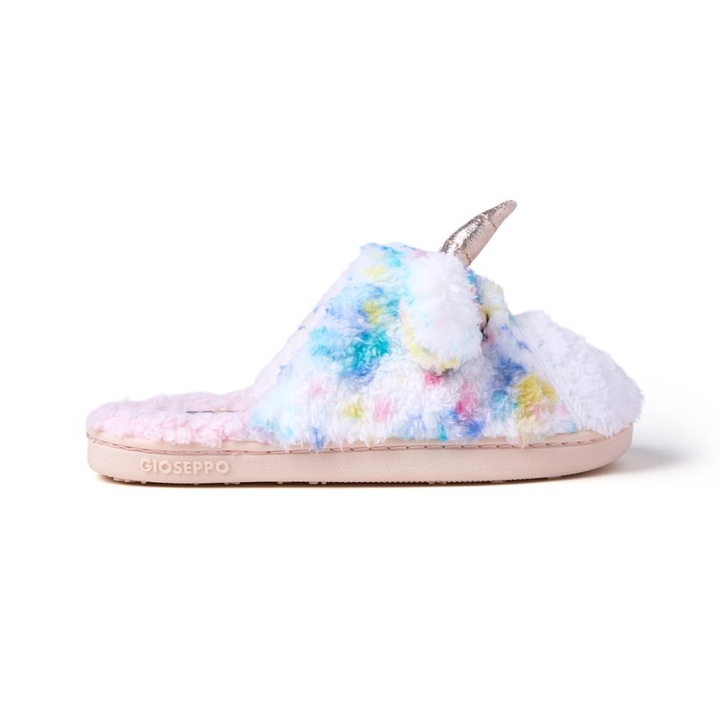 Gioseppo, Papuci pufosi cu model unicorn, Multicolor