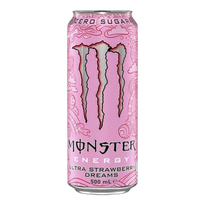 Monster Energy Ultra Strawberry Dreams Zero Sugar 500ml, Bautura Energizanta