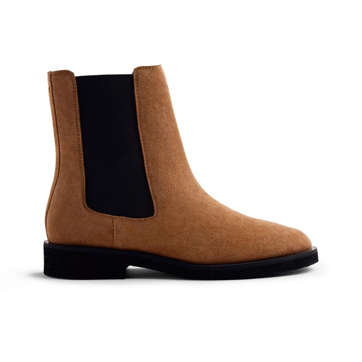 Gioseppo, Ghete Chelsea de piele intoarsa cu garnituri elastice, Maro